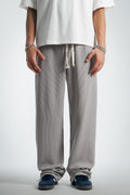 Waffle Kumaş Gri Baggy Pantalon